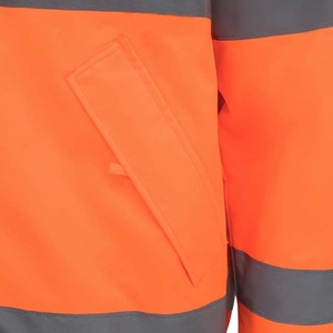 Sudadera con Capucha Ajustable, Reflectante LED, de Alta Visibilidad, con Logotipo Personalizable, de Invierno, Seguridad ANSI Clase 1, Forro Polar Naranja, Impermeable - Product Image 6