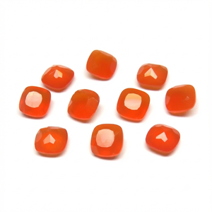 Carnelian naturel facetté de forme coussin, pierre précieuse en vrac pour la création de bijoux - Product Image 3
