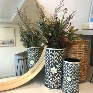 High Quality Resin Bone Inlay Cute <b>Circular</b> Pattern Industrial Design Style Tabletop Floor Flower Vase Weddings Handmade - Product Image 6