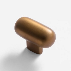 stylish T-Shaped Brass Cabinet Handle Minimalist Design Durable Furniture Knob use <b>drawer</b> door knob with metal high Quality - Product Image 2