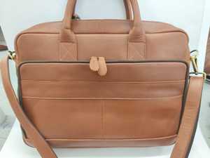 Luxury Genuine Leather Soft <b>Laptop</b> Shoulder <b>Bag</b> with Zipper Closure Business Style for Unisex Travel & Work - Product Image 3