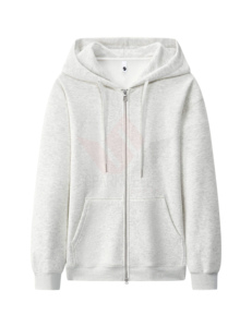 Sweat-shirt à capuche zippé intégral en molleton de coton noir pour homme, manches longues, couleur unie, coupe classique, doux, chaud, décontracté, automne-hiver - Product Image 3