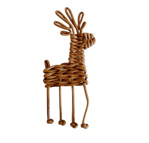 Adorno de Reno Artesanal Premium de Ratán para Decorar la Mesa de Navidad, Adorno de Reno Ecológico, Edición Profesional para las Fiestas - Product Image 3