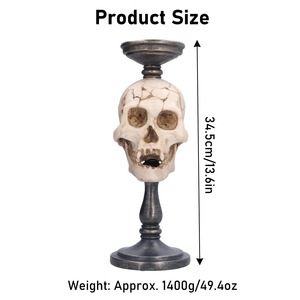 Porte-bougie en forme de crâne d'Halloween – Décoration esthétique sombre pour les célébrations festives - Product Image 3