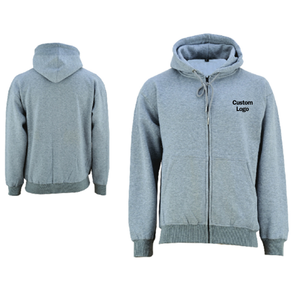 เสื้อฮู้ดซิปเต็มตัว ผ้าฟลีซคอตตอน 100% ทรงโอเวอร์ไซส์ ใส่ได้ทั้งชายหญิง มีกระเป๋า พิมพ์ลายด้วยเทคนิค Heat-Transfer รับทำโลโก้ตามสั่ง บริการ OEM สำหรับฤดูหนาว - Product Image 6