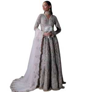 Romantic Bridal Wedding Dress With <b>Spaghetti</b> Straps Soft Chiffon Flowing Skirt Designed For Destination And Garden Weddings - Product Image 1