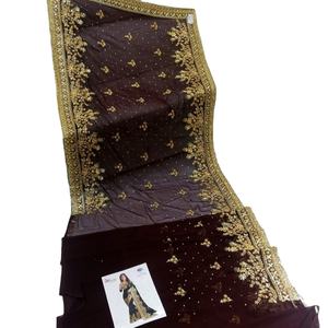 Vestido indio paquistaní de gasa Saree Zari, novedad, trabajo con secuencia, oferta, 2023 - Product Image 1