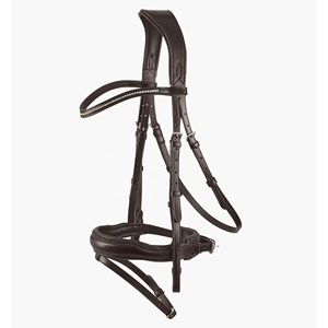 Alta calidad personalizable cuero italiano Acero inoxidable anatómico caballo Snaffle brida Flash cómodo duradero profesional - Product Image 2