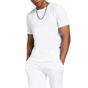 Ensembles deux pièces pour hommes : T-shirt et short, personnalisables avec logo, vêtements de sport, ensembles en coton respirant, style uni et tendance - Product Image 2