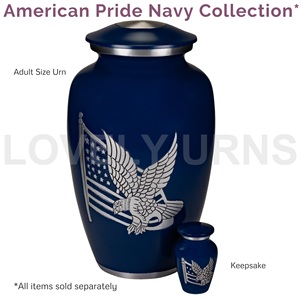 Urne commémorative pour adulte de marque American Pride LU, en laiton blanc, 200 pouces cubes, avec garantie d'un an - Product Image 3