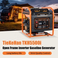 Générateur à essence monophasé à cadre ouvert à fréquence variable, démarrage manuel/électrique, moteur 4 temps, portable pour la maison