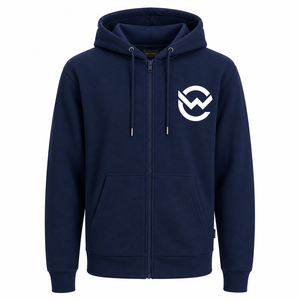 Classic Full Zip Hoodie Fleece Zip Sweatshirt Solid Teal Blue Casual Streetwear Blank Custom Logo Winter Unisex Waterproof - Product Image 4