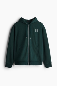 Sudadera con capucha para hombre, corte regular, color liso, algodón French Terry, transpirable, informal, para invierno, con logo impreso digitalmente en la parte trasera del cuello. - Product Image 2