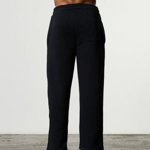 Pantalones Deportivos Negros de Algodón para Hombre, Cintura Elástica con Cordón, Estilo Casual, Bolsillos Laterales, Tejido de Punto Medio, para Otoño - Product Image 2
