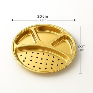 จานอาหารสแตนเลสสีทองลายจาลีแบบแบ่งช่อง - Product Image 2