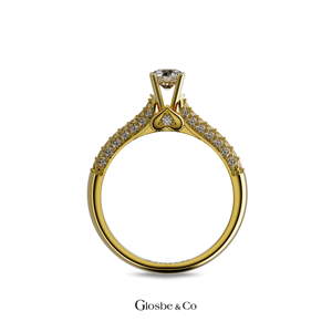 Anillo de Diamantes Naturales con Halo Etéreo en Oro Amarillo/Rosa/Blanco, 4.5 mm D/VVS2, Glosbe & Co, Venta al por Mayor en Vietnam, Diseño Elegante - Product Image 4