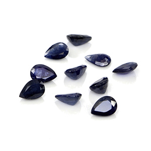 Saphirs bleus naturels non traités, taille poire 6x8mm, pierres précieuses en saphir bleu naturel facetté pour la création de bijoux - Product Image 4
