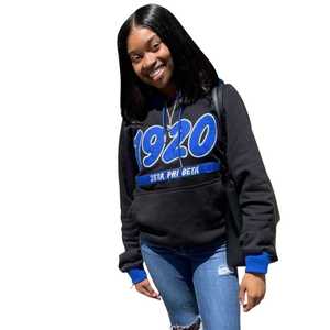 Sweat-shirt à capuche unisexe en coton avec broderie chenille Zeta Phi Beta 1920, vêtements de sororité grecque - Product Image 2