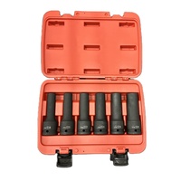 Juego de 6 Llaves de Impacto Cuadradas CR-MO de 6 Puntas, 3/4"DR, con Punta Métrica, Kit de Herramientas de Trinquete para Reparaciones DIY