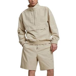 Custom logo High Quality Windbreaker 2 Piece Set Gym Wear <b>Workout</b> Sets Zippered <b>Jacket</b> and Shorts Set for Clothing - Product Image 4