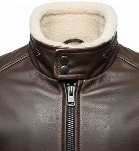 Chaqueta de Cuero Genuino de Piel de Vaca LUXE ENTERPRISES 2026 para Hombre, Diseño OEM, Corte Ajustado, Transpirable, con Logotipo Frontal y Cierre de Cremallera, Estilo Casual - Product Image 6