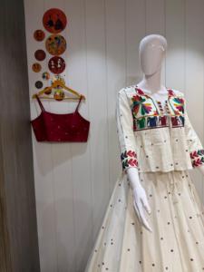 Pure Jute Khadi Cotton Lehenga Choli With 6 Meter Flare Kali Pattern Layer Skirt Designer <b>Jacket</b> Blouse Ethnic <b>Wedding</b> Wear - Product Image 5