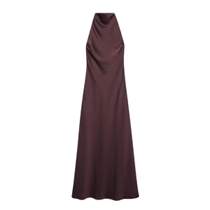 Robe longue pour femme à col licou, sans manches, dos nu, style vintage, coupe crayon ajustée, ourlet style robe de bal, OEM ODM Personnalisé Vente en gros - Product Image 1