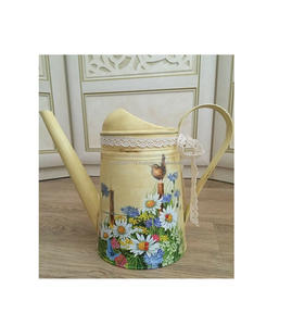 Bidon d'eau galvanisé fabriqué à la main avec un motif floral d'oiseau en émail idéal pour les cadeaux décorant les patios et les tâches d'arrosage quotidiennes - Product Image 6