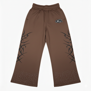 Pantalones de chándal anchos personalizados al por mayor para hombre, con pedrería, estilo urbano, joggers - Product Image 5