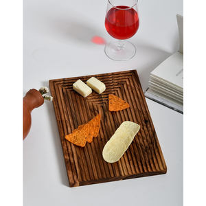Gran oferta de plato de madera de acacia para servir con ranuras bandeja de platos de madera de lujo para decoración del hogar, charcuterías y servicio de aperitivos - Product Image 3