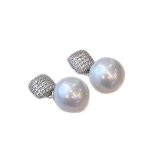 Boucles d'oreilles en argent pur S925 avec perles d'eau douce Edison, style étoile haut de gamme, boucles d'oreilles pendantes en eau douce, polyvalentes, sensation de lumière intense - Product Image 5