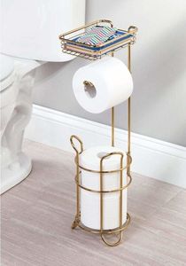 Portarrollos de papel higiénico con estante, portarrollos de papel higiénico montado en la pared, portarrollos de papel higiénico para baño, portarrollos de papel higiénico dorado - Product Image 3