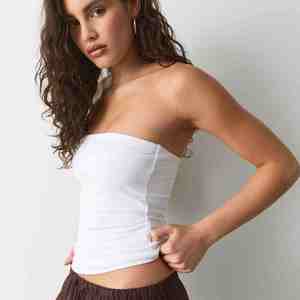 Gym Tube <b>Top</b> Strapless Fitness Sport Breathable Soft Bodycon Double Layer Cropped Yoga Tank <b>Tops</b> Women 100% Cotton Short Front - Product Image 3