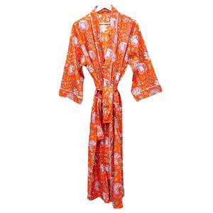 Peignoir Kimono Décontracté Arc-en-ciel pour Femme en Coton Biologique 100% avec Imprimé Numérique, Col en V et Ceinture Longue – Idéal pour l'Été - Product Image 4