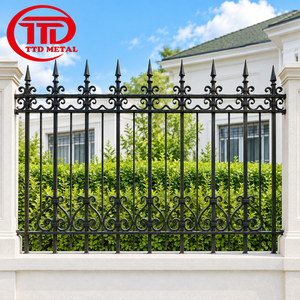 Elegante Valla de Hierro Forjado para Piscina con Patrones Metálicos Ornamentales y Acabado Negro Mate para Piscinas de Patio y Jardines Domésticos - Product Image 1