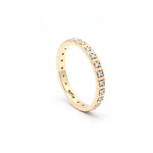 14K Gold Emerald Cut Diamond Full Eternity Band VS1 Clarity Engagement Ring - Product Image 3