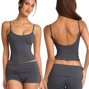 <b>Women's</b> Summer Backless Yoga Tank Top Nylon Spandex Lightweight Breathable Stretch Sports <b>Singlet</b> Soft Basic Fitness Workout Top - Product Image 4