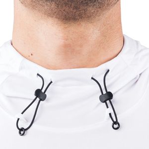 Sudadera con Capucha Deportiva Blanca y Negra para Hombre, Ligera, Elástica, para Entrenamiento, Fitness, Gimnasio, Ropa Deportiva Activa, Manga Larga - Product Image 3