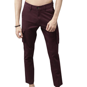 Pantalon cargo rose pour homme, couleur unie, décontracté, longueur intégrale, avec poches latérales, fermeture boutonnée, taille mi-haute, idéal pour l'été - Product Image 6