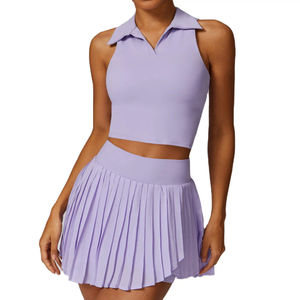 Ensemble robe et jupe de sport de golf et de tennis pour femmes avec short intégré, 100% polyester, grande taille, haute qualité, logo personnalisé - Product Image 1