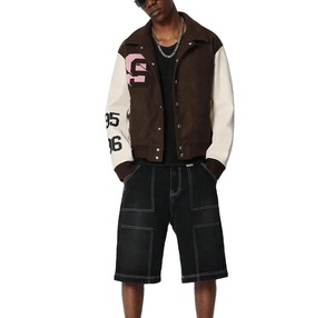 แจ็คเก็ตเบสบอลวูลวาร์ซิตี้คุณภาพสูงพร้อมโลโก้สั่งทำพิเศษ แขนหนัง แจ็คเก็ตเบสบอลไซส์ใหญ่สำหรับผู้ชาย แจ็คเก็ตวาร์ซิตี้ฤดูหนาว - Product Image 3