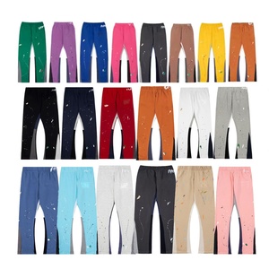 Custom Wholesale <b>Men's</b> Jogger <b>Trousers</b> Flared <b>Men</b> Sweatpants Patchwork Paint Splatter <b>Elastic</b> Track <b>Men's</b> Pants - Product Image 6