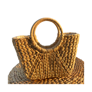 Fashionable and Affordable Handmade Beach <b>Straw</b> <b>Bag</b> - Natural Water Hyacinth <b>Tote</b> with Tassel for Women in Bulk - Product Image 1