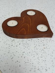 Heart Shape Wooden <b>Tea</b> Light Holder Rustic Home Decoration Valentine's Day Gift - Product Image 3