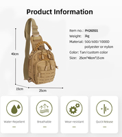 En stock Sac de poitrine EDC à découpe laser mains libres, Sac bandoulière de voyage, Sac messager tactique, Sac à bandoulière pour activités de plein air et entraînement en salle de sport