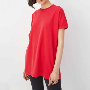 เสื้อยืดคอกลมแขนสั้นทรงโอเวอร์ไซส์สำหรับผู้หญิง สีพื้น ทรงหลวม ผ้าฝ้ายเจอร์ซีย์ 100% ระบายอากาศได้ดี สไตล์ลำลอง สำหรับฤดูใบไม้ผลิและฤดูร้อน - Product Image 1