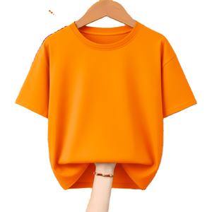 Camiseta FMF Naranja Estampada Regular, 95% Algodón, 5% Elastano, Tejido de Punto, Informal, para la Playa, Ecológica, para Mujer - Product Image 1