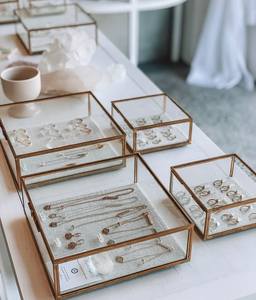 Metal & Glass Jewelry <b>Box</b> With Metal Frame For Jewelry Organizers And Storage Use Customized Glass Boxes - Product Image 5
