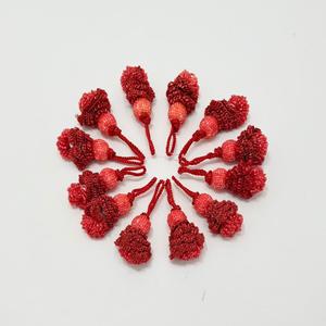 Pompon élégant fait main en cordon de polyester avec perles complexes pour la décoration de rideaux et les travaux manuels - Product Image 2