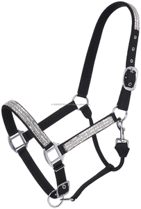 Licol de cheval en nylon réglable avec collier confortable chargé en cristal licol d'entraînement durable vente en gros en vrac cheval Tack - Product Image 2